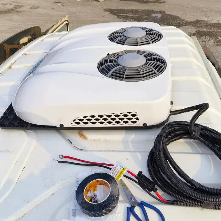 HX H3000 Dual fans, Truck Air Conditioner – Silent No-Idle Parking AC for Truck, RV, Van & Heavy Equipment 